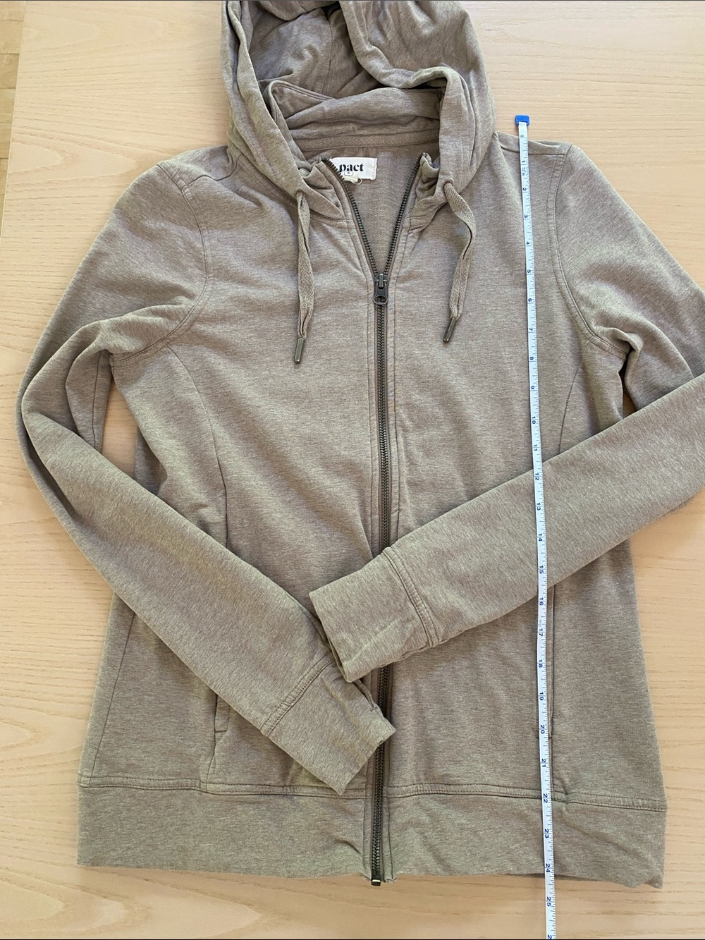 Pact Hoodie in Taupe Brown - Picture 4 of 5